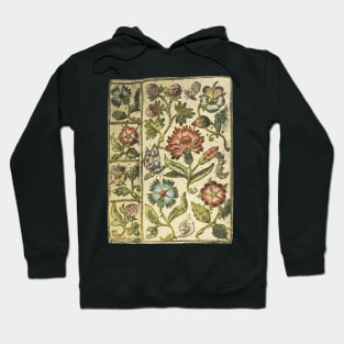 Vintage Floral Embroidered Book Page Hoodie